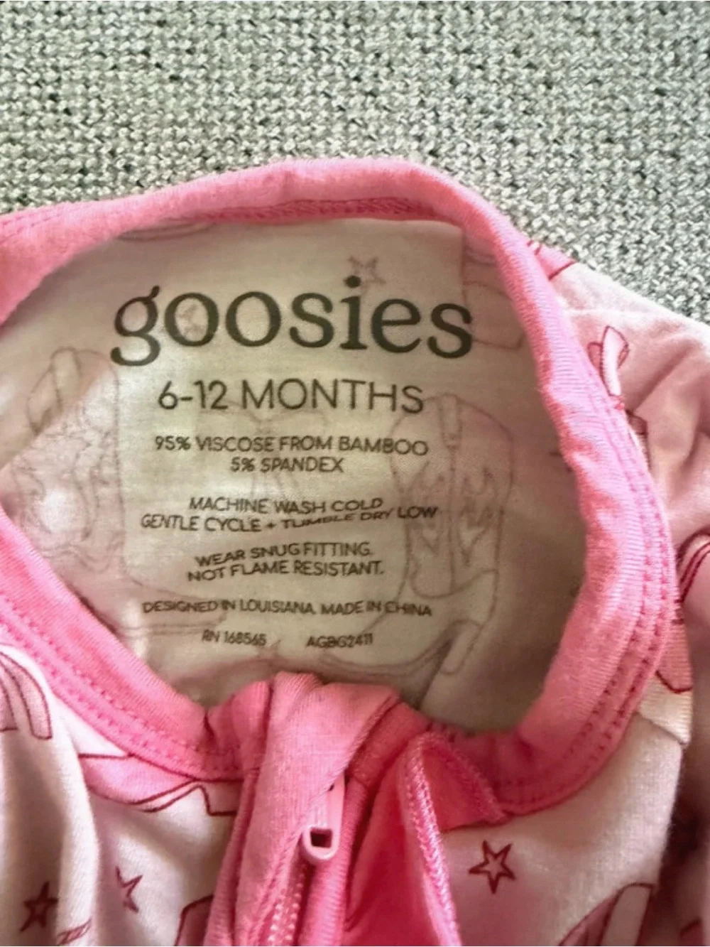6-12 mo bamboo Cowboy Boot Ruffle Sleeper